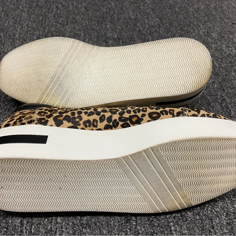 Paolo Leopard-Print Platform Sneakers in Black and Tan - Picture 5 of 7